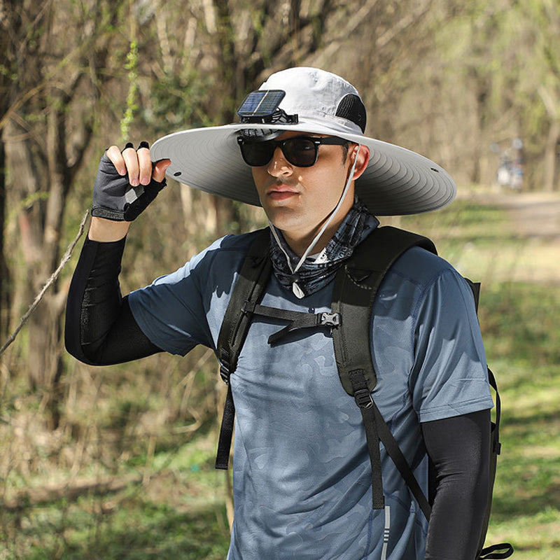 Solar- & USB-Lüfter Outdoor Angelhut | Brehn