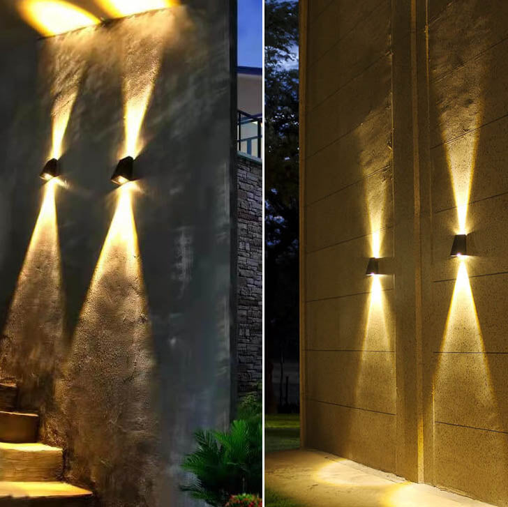Einfache Solar-Trapez-Outdoor-Wasserdichte Auf- und Abwärtslichter LED-Wand-Sconces-Lampe | Brehn