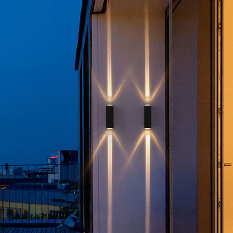 Moderne Aluminium Linse Außenpatio Doppelseitige LED Wandleuchte | Brehn