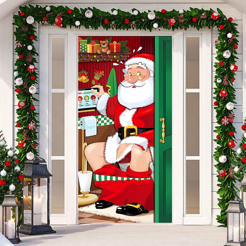Brehn | Weihnachts Tür Banner, Weihnachtsmann Türabdeckung Feiertagsdekoration