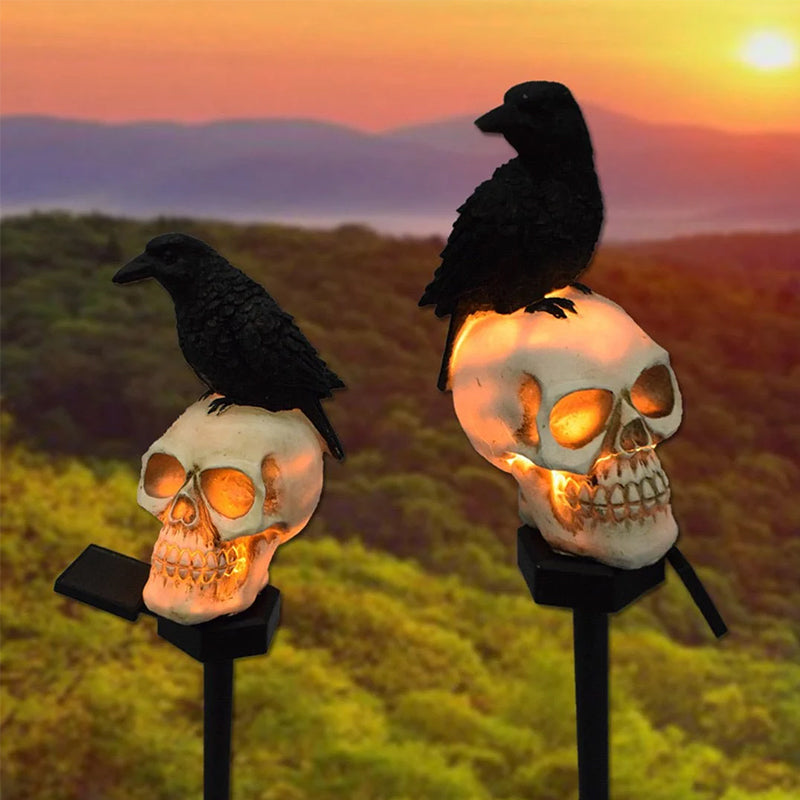 Brehn | Halloween Solar Schädel Krähen Dekorative Lichter