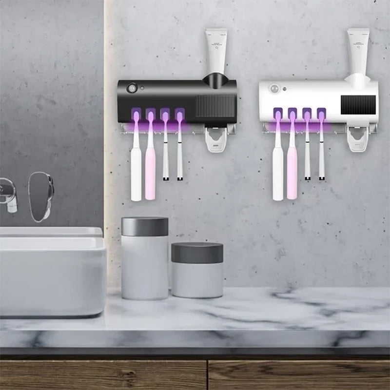 Brehn | Smart UV-Licht Sterilisator Zahnbürstenhalter, Wandmontage Zahnpastaspender