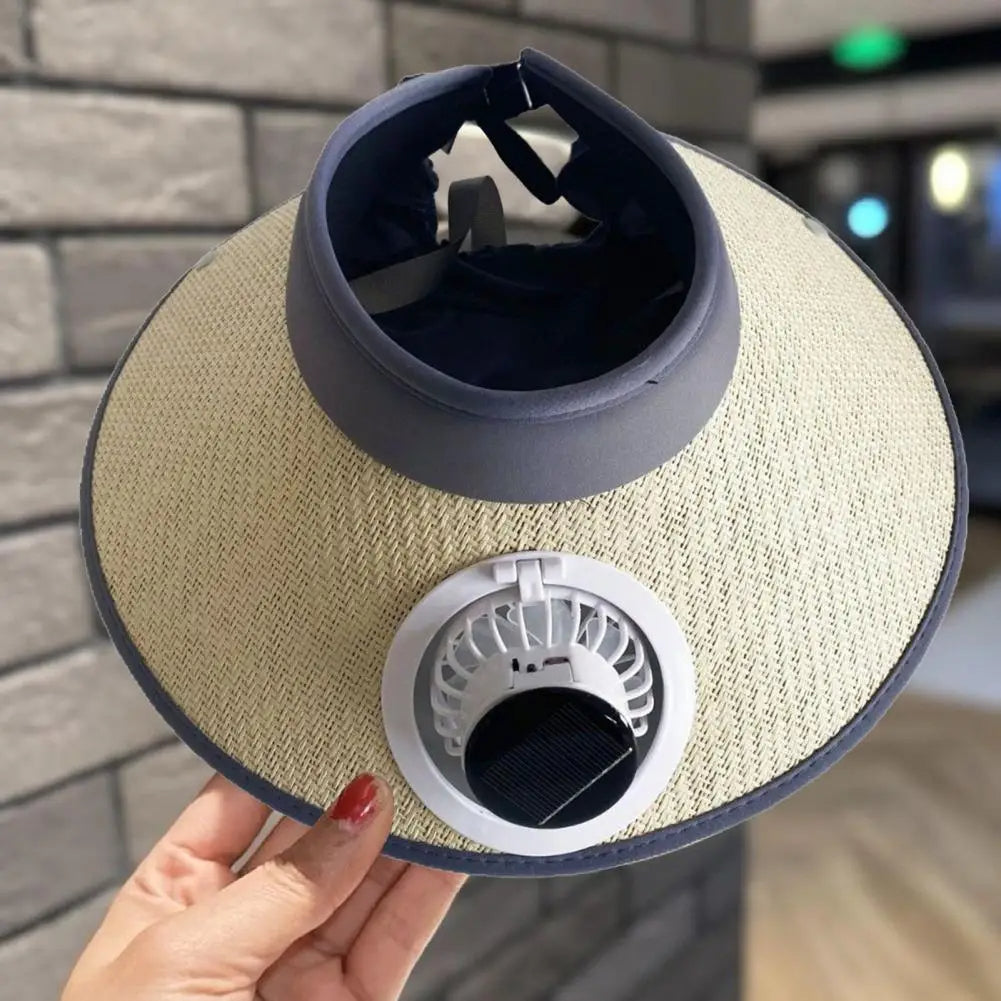 Breiter Rand Sonnenhut mit solarbetriebenem Ventilator | Brehn