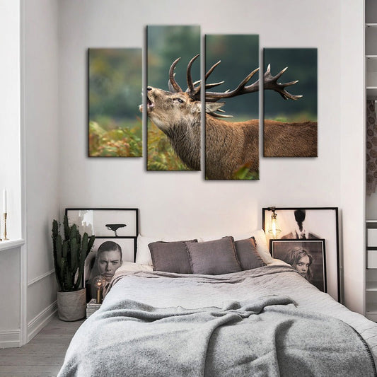 4 Stück Blökende Elch - Leinwand Wandkunst Malerei | Brehn