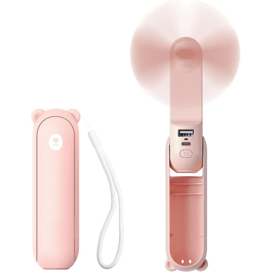 3 In 1 Handheld Mini Ventilator | USB Wiederaufladbar, Faltbares Design & Ideal für Reisen, Camping und Outdoor-Aktivitäten | Brehn