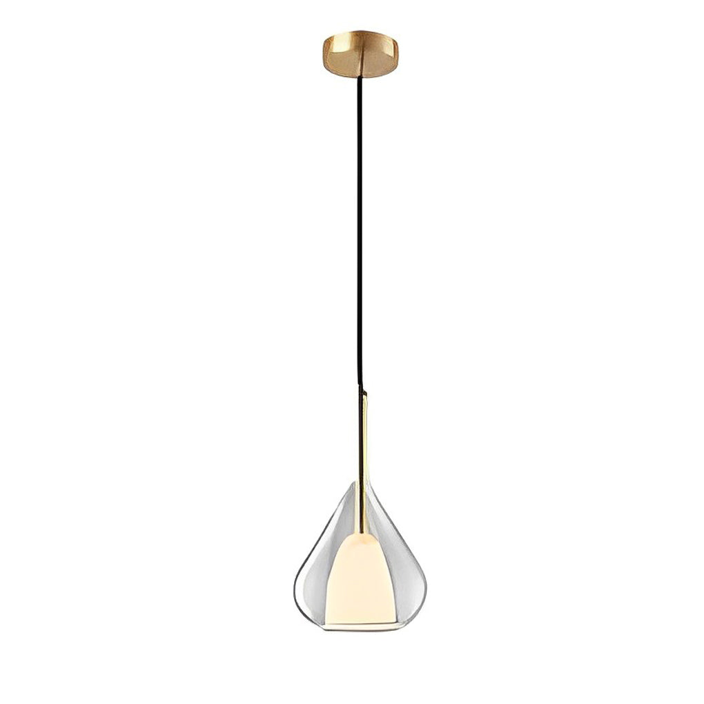 Industrielle Pendelleuchte mit Doppelglas und Regentropfen-Design - Kleine Hängelampe für Esszimmer und Küche, modernes minimalistisches Design | Brehn