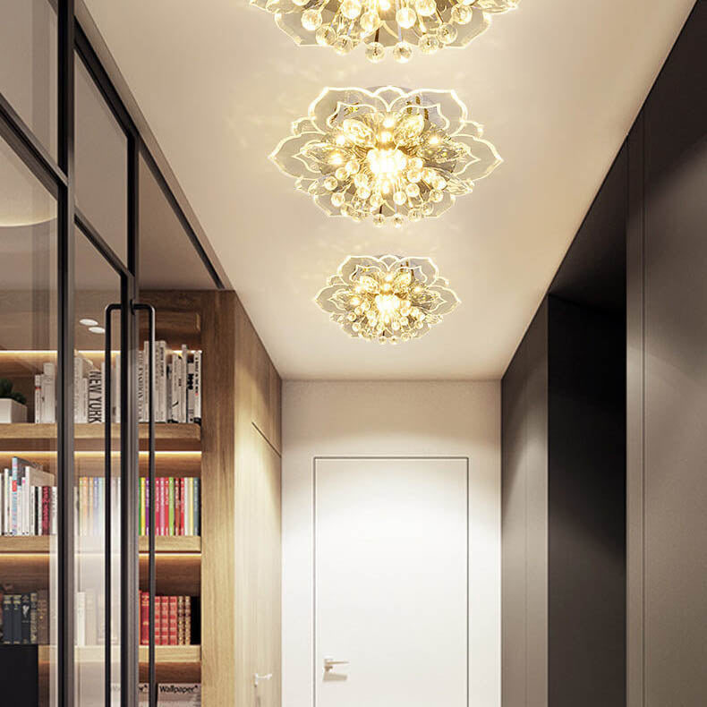 Brehn | GlowPetal LED Kristall Deckenleuchte | Blumenförmig | Modernes Design | Energiesparend | Dekorative Beleuchtung