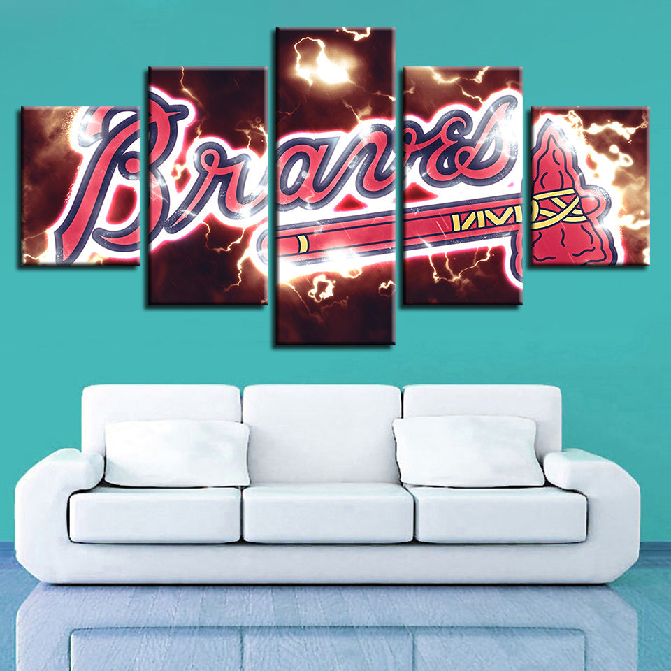 Dynamisches Braves-Logo 5-Teilig - Leinwand Wandkunst Malerei