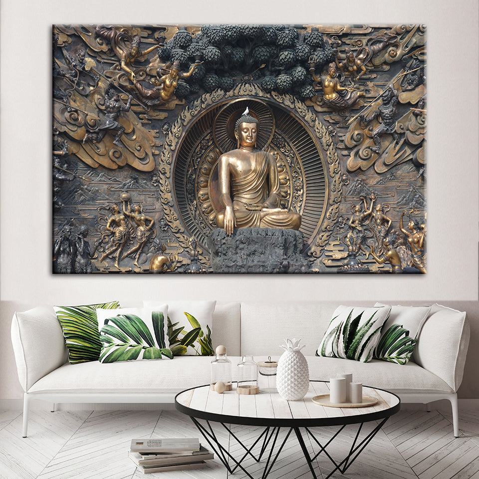 Mahavira Friedlich - Leinwand Wandkunst Gemälde