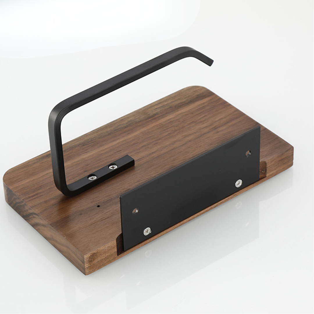 Brehn | Eleganter Wand-WC-Papierhalter - aus Walnuss und Edelstahl