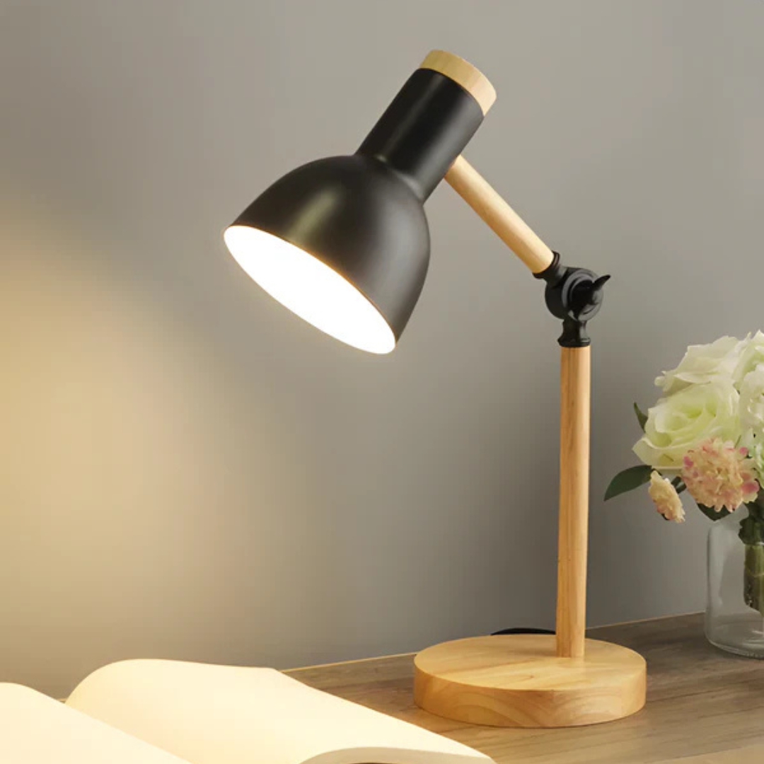 Brehn | Verstellbare Macaron LED Tischlampe aus Holz