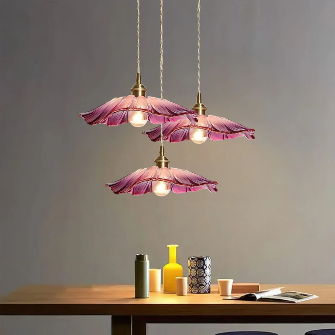 Brehn | Retro Lotus Glas Pendelleuchte