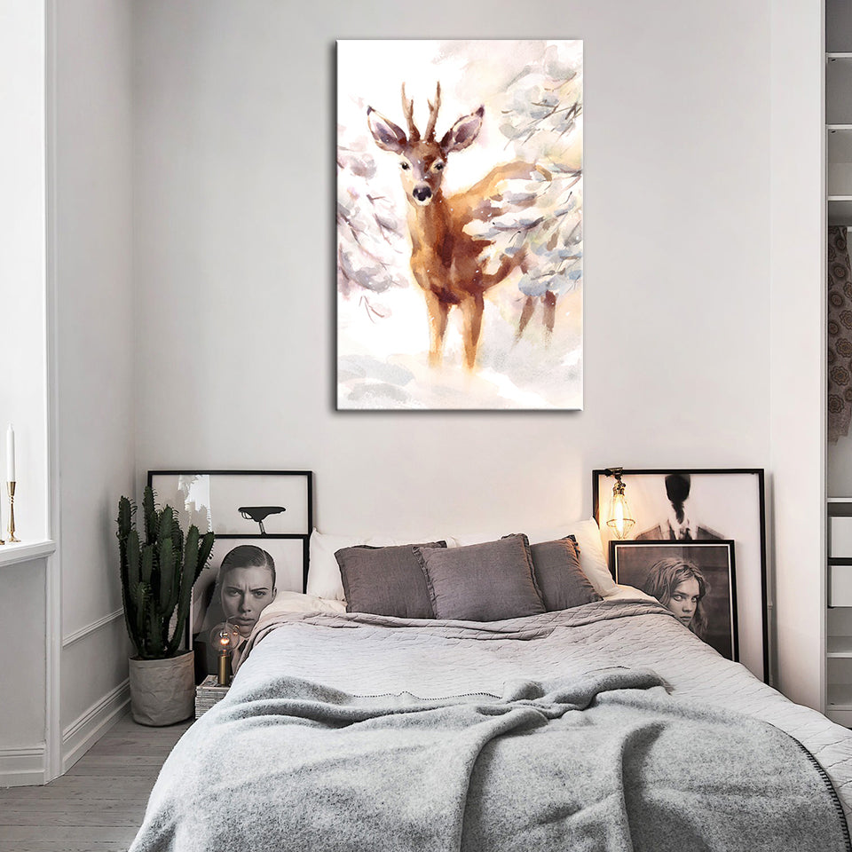 Junges, elegantes Reh – Leinwandbild