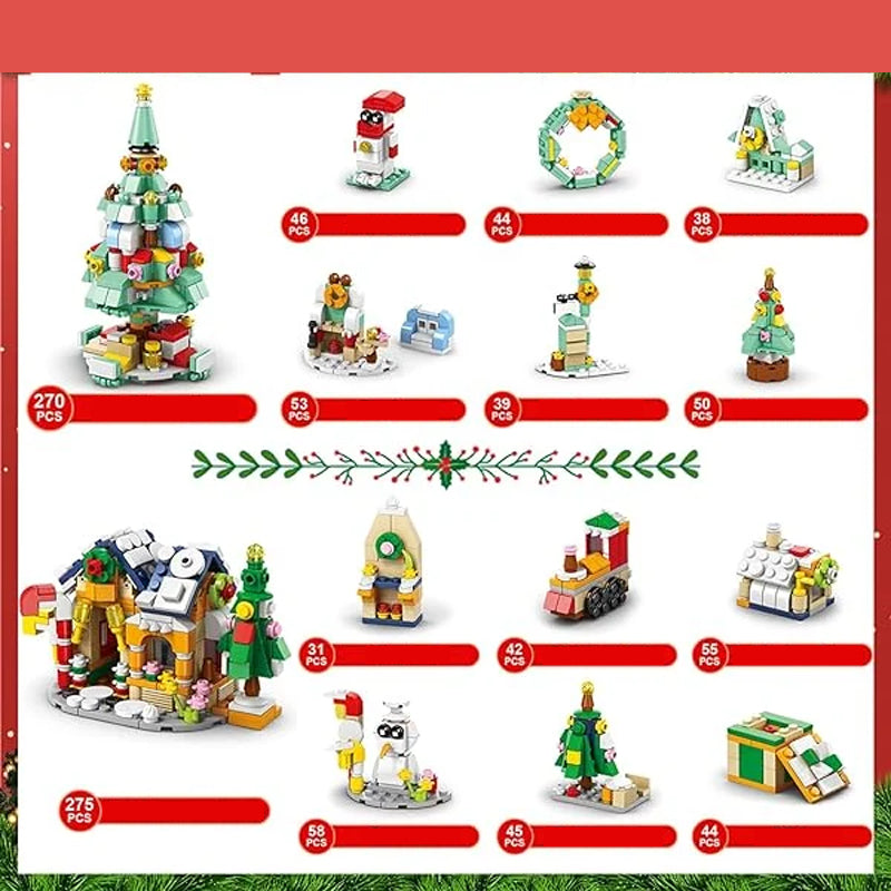 Brehn | Weihnachts-Adventskalender Überraschungs-Bausteinset