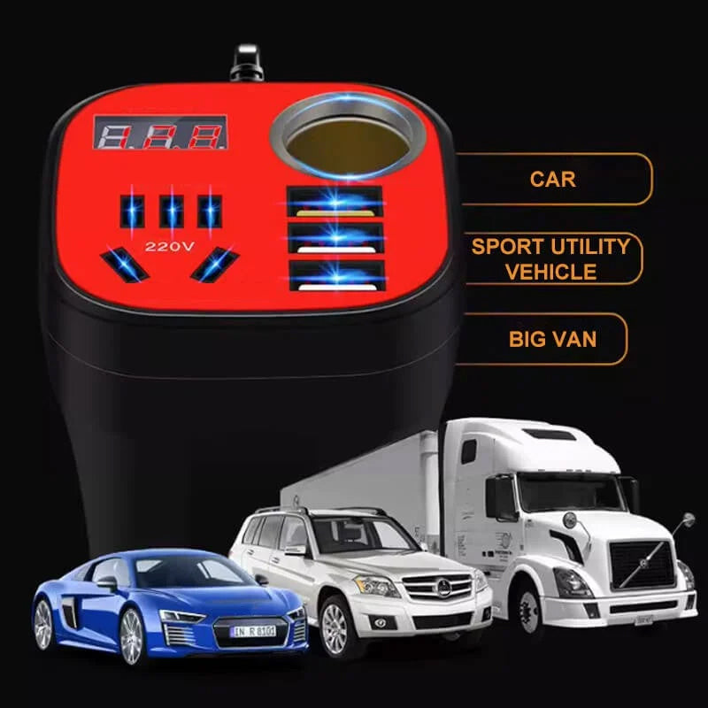 Auto montierter Becher Typ Inverter Konverter QC Ladegerät | Brehn