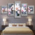 Elegante Babyrosa Magnolien 5 Teile - Leinwand Wandkunst Gemälde