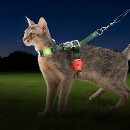 Katzen-Brustgeschirr, Polyester, mit Leuchtversion