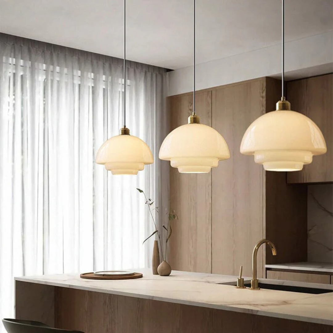 Brehn | Weiße Glas Design Pendelleuchte