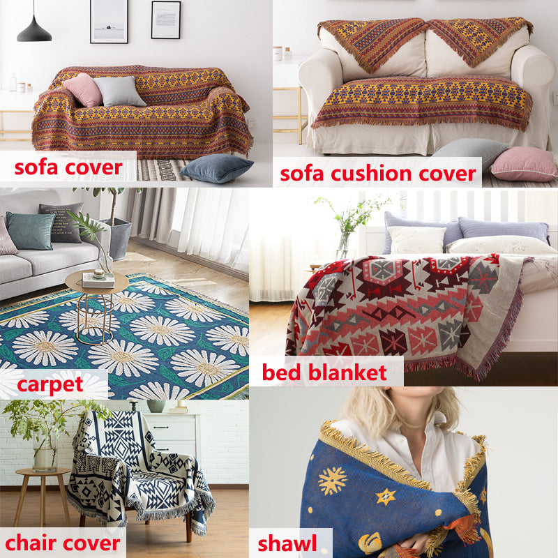 Bohemian Strickwurfdecken für Sofa Dekor