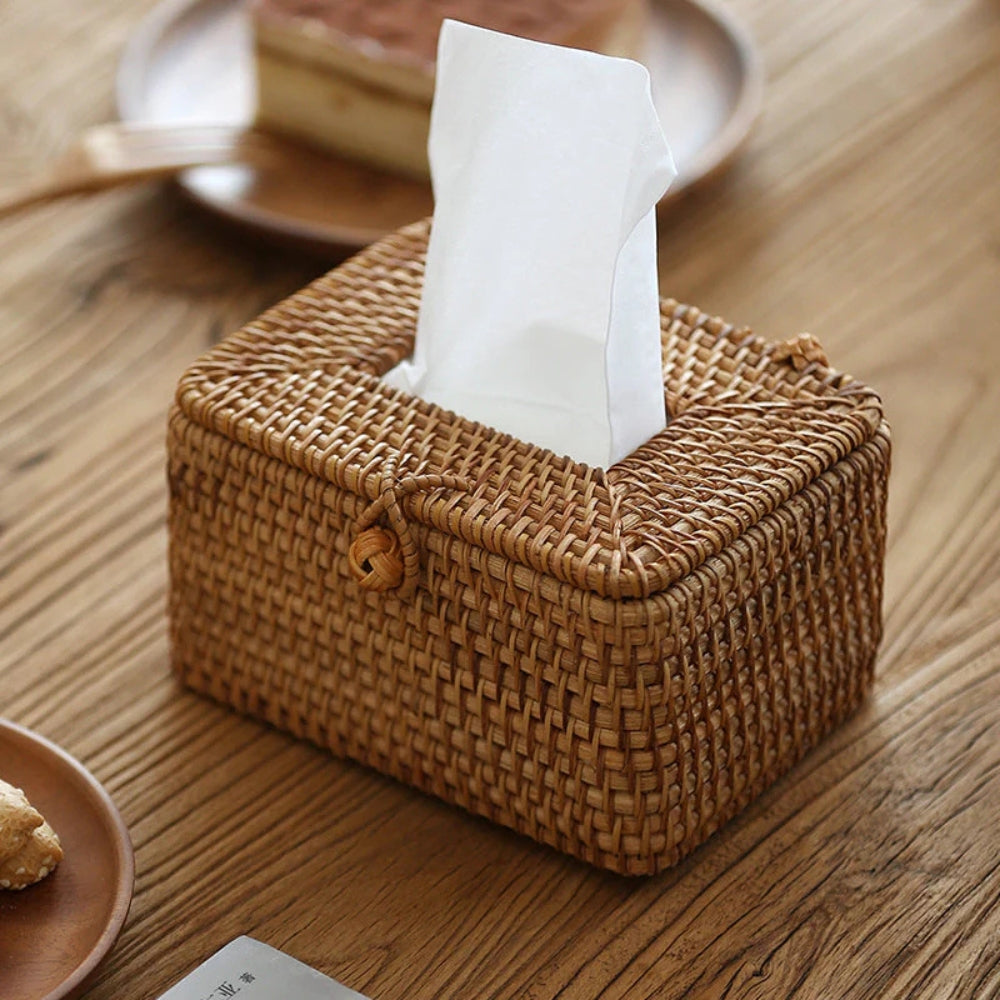 Woven Rattan Tissue Holder | Brehn