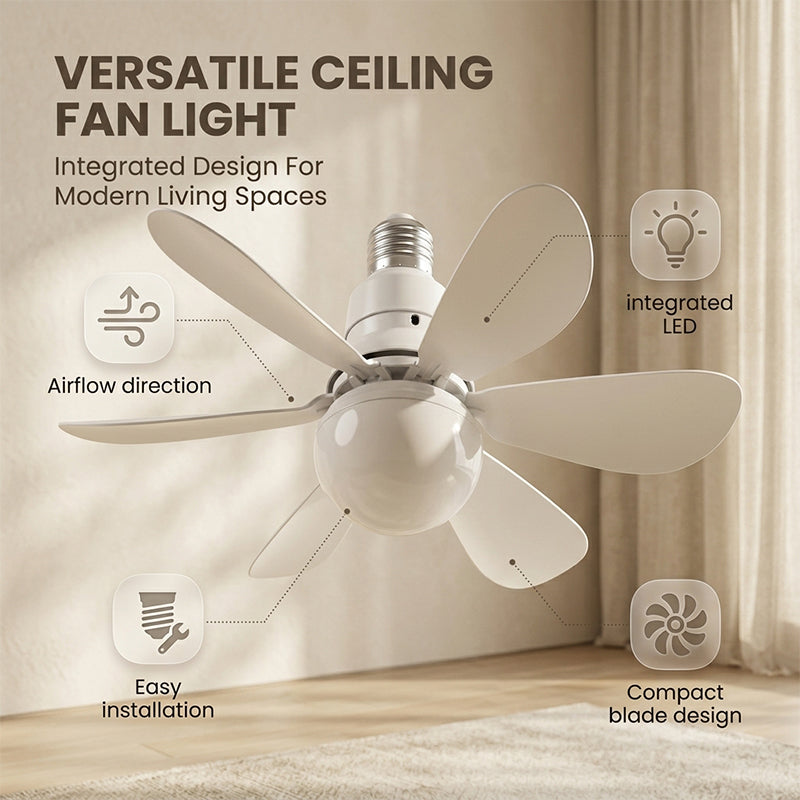 Moderner Niedrigprofil-Deckenventilator mit Licht | Brehn