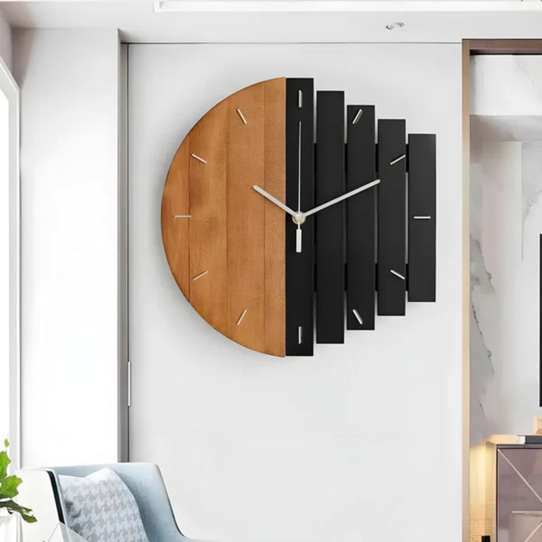 Brehn | Große Holz-Wanduhr für das Wohnzimmer