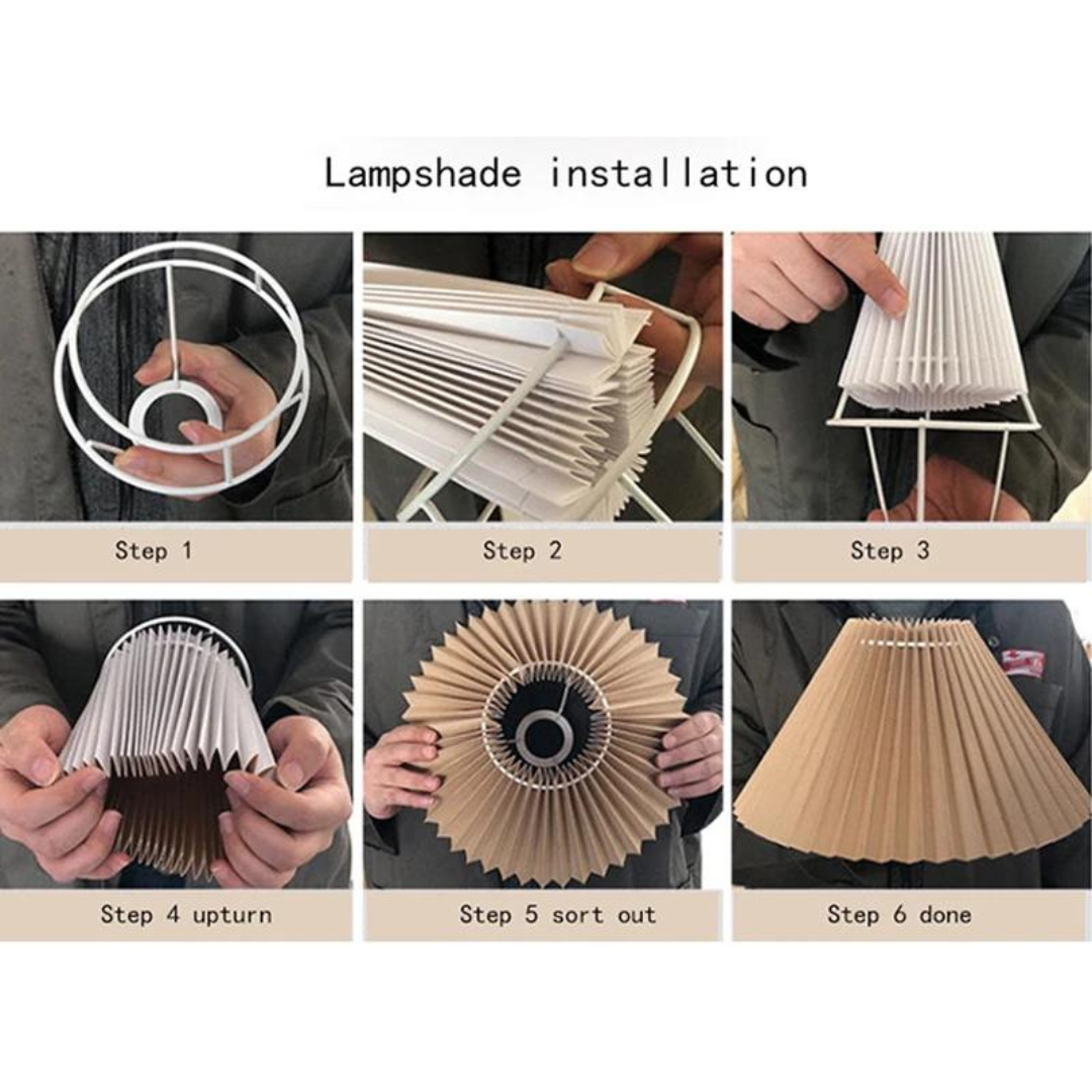 Brehn | Faltbare Plissee Tischlampe - Stilvolle faltbare LED Tischlampe für einzigartiges Innendesign