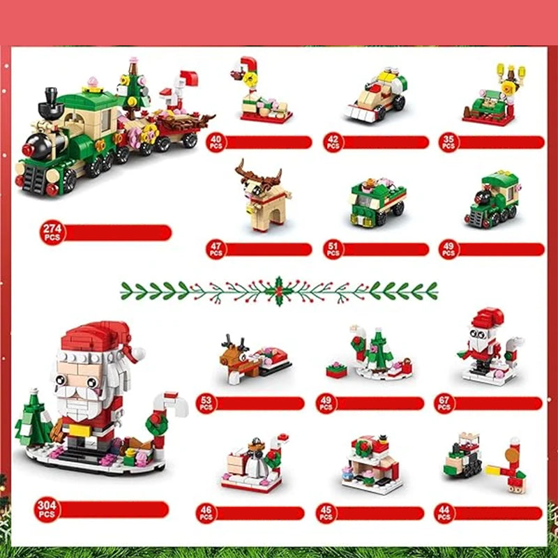 Brehn | Weihnachts-Adventskalender Überraschungs-Bausteinset