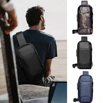 Brehn | USB-Ladesport-Sling Anti-Diebstahl-Umhängetasche