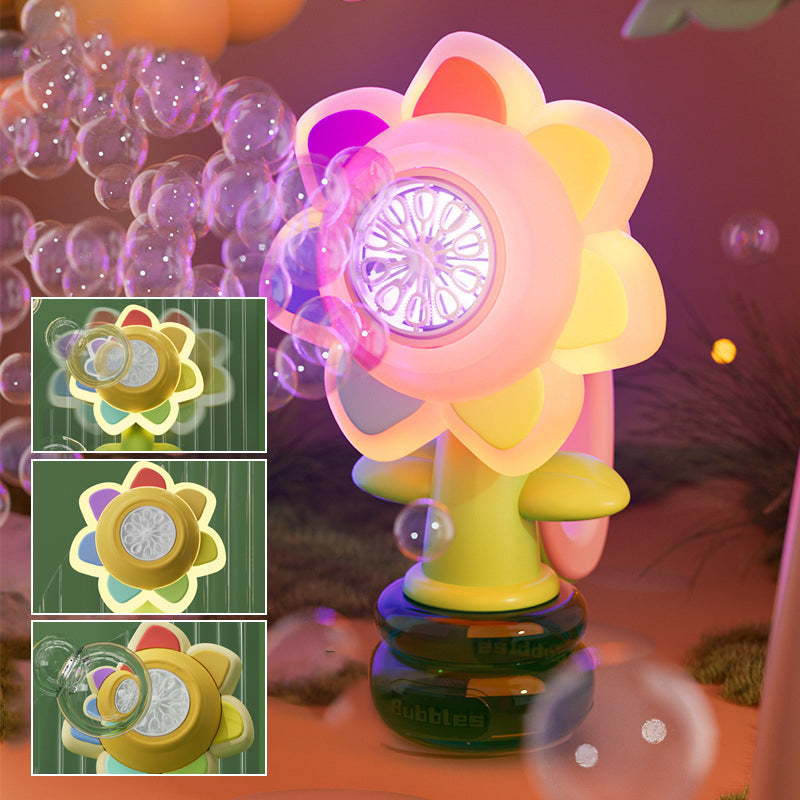 Brehn | Sonnenblumenförmiger tragbarer elektrischer Blasenmacher Spielzeug