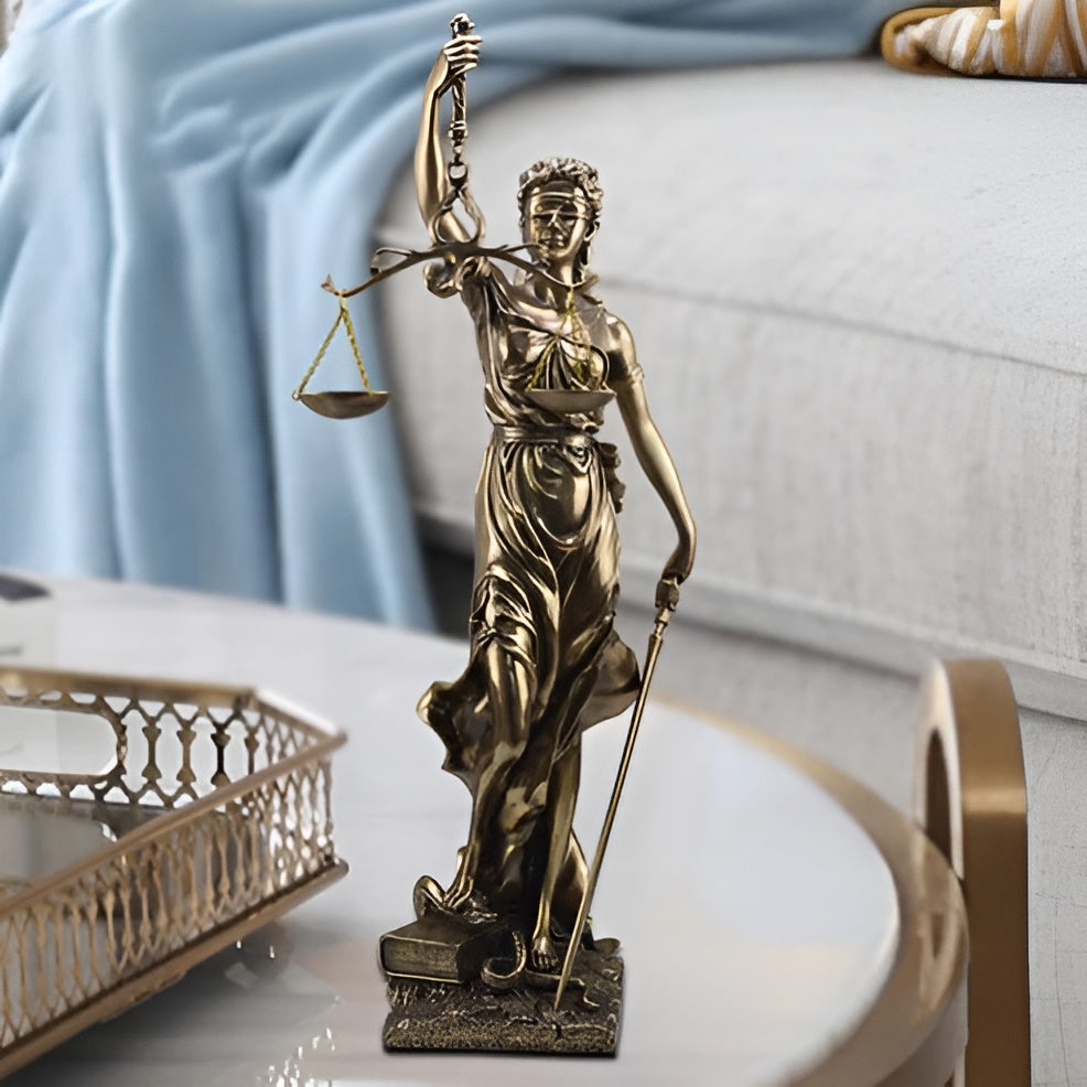 Standbild von Godin von der Gerechtigkeit – Eine elegante dekorative Skulptur von Justitia