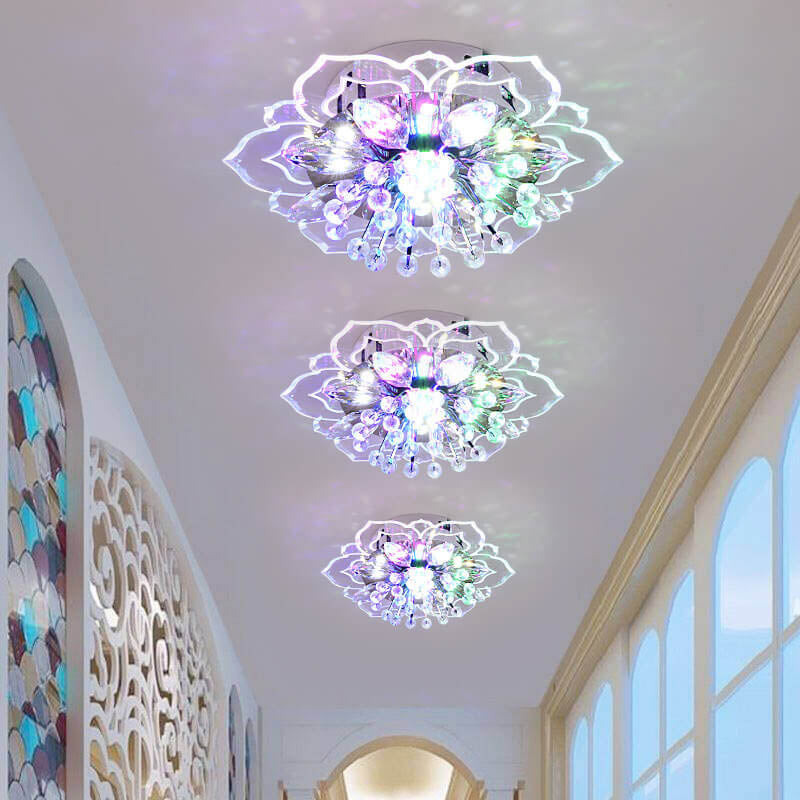 Brehn GlowPetal | LED Kristall Deckenleuchte | Blütenform, RGB Farbwechsel & energieeffizient