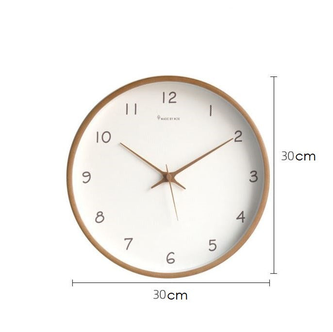 Brehn | Schlichte analoge Massivholz-Wanduhr für Zuhause – zeitlos und elegant!
