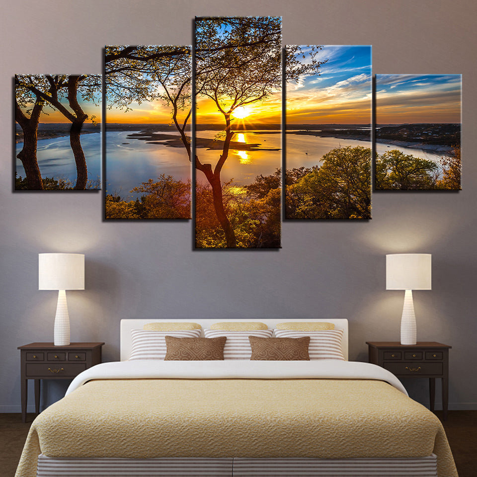 Warme Landschaft – Leinwandbild