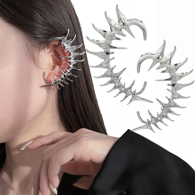 Brehn | Cyberpunk Skelett Spike Ohrring Clip