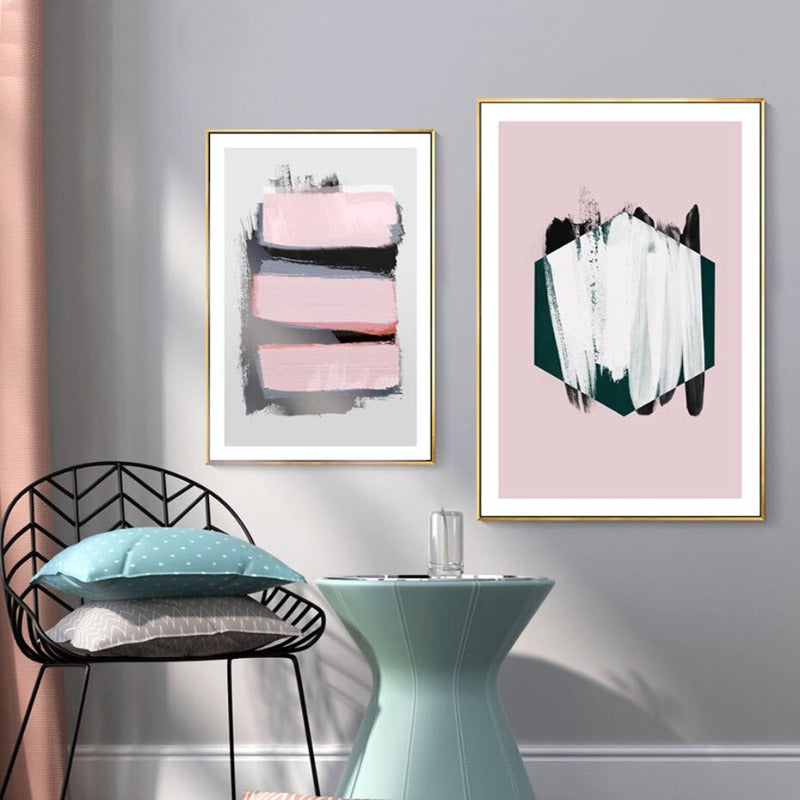 Rosa Aquarelltinte - Leinwand Wandkunst Gemälde
