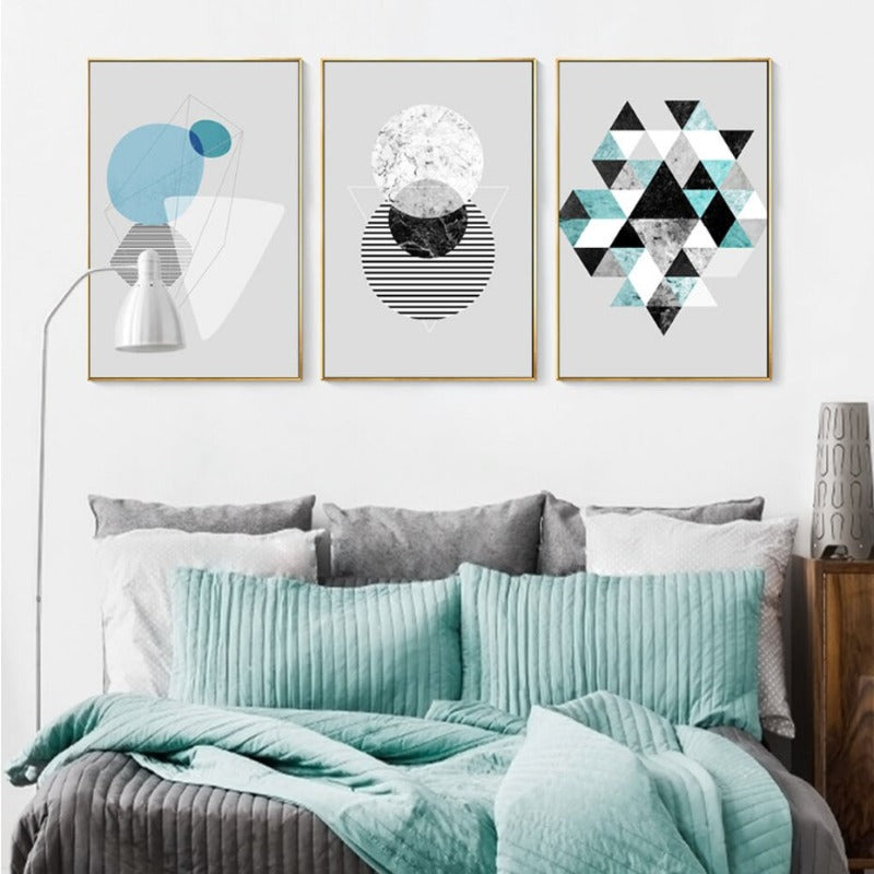 Geometrische Kunst - Leinwand Wandkunst Gemälde