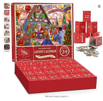 Weihnachts-Puzzle-Adventskalender mit 24 Türchen