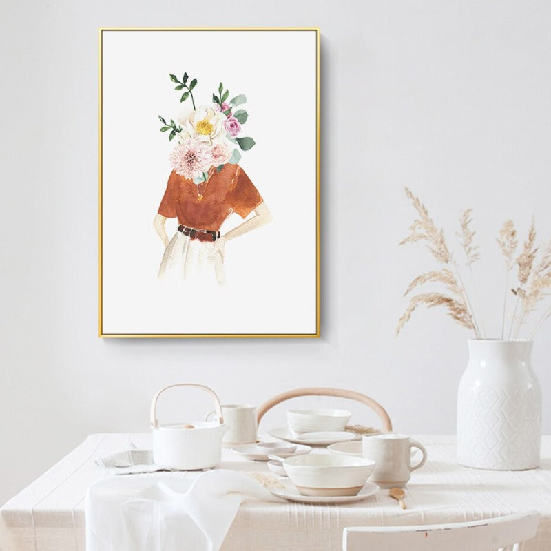 Pink Trendy Frau Druck Weibliche Mode - Leinwand Wandkunst Gemälde