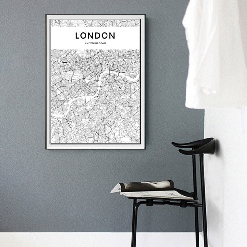 London Karte Landschaft - Leinwand Wandkunst Gemälde