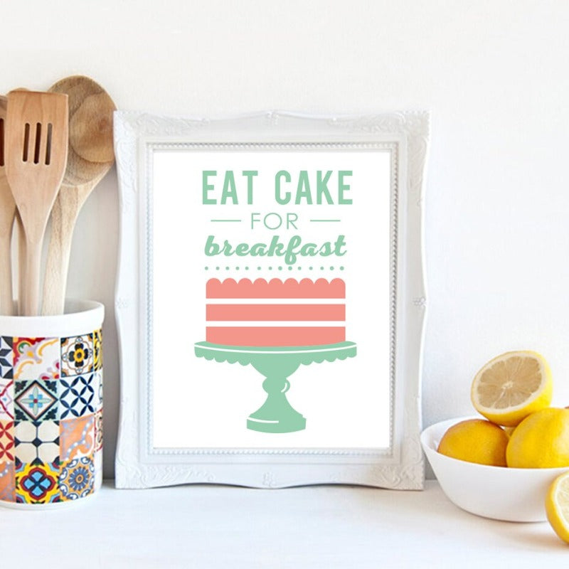Cake For Breakfast - Leinwand Wandkunst Gemälde