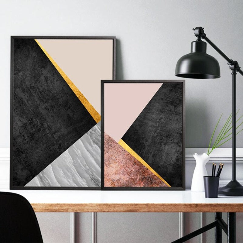 Geometrische Mode-Dreiecke - Leinwand Wandkunst Gemälde