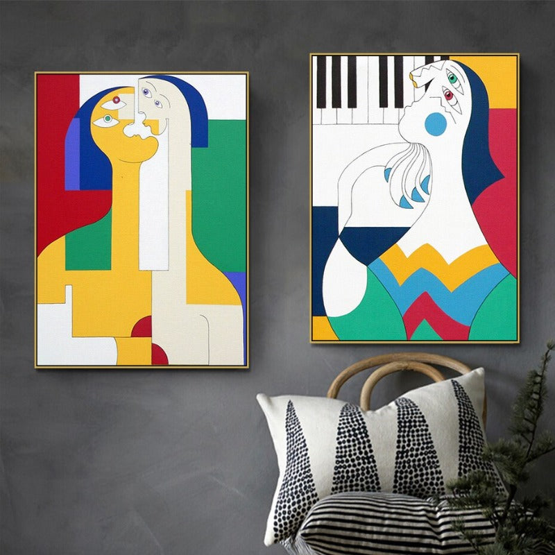 Figure Familie - Leinwand Wandkunst Gemälde