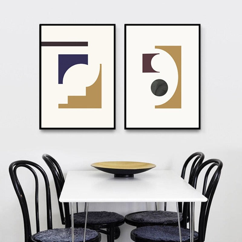 Geometrische Grafik Abstrakt Minimalistisch Galerie - Leinwand Wandkunst Malerei