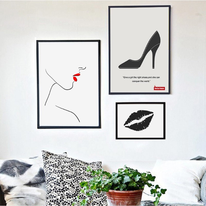 Makeup Lippen - Leinwand Wandkunst Gemälde