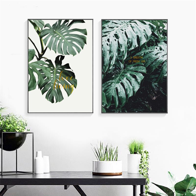 Grüne Schildkrötenblätter - Leinwand Wandkunst Malerei