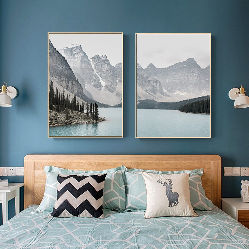 Berglandschaft Reiseposter - Leinwand Wandkunstmalerei