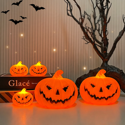 LED-Kürbislampe mit Tragegriff für Halloween-Dekoration