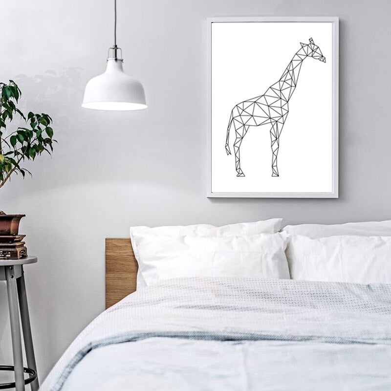 Minimalistische Giraffengeometrie - Leinwanddruck