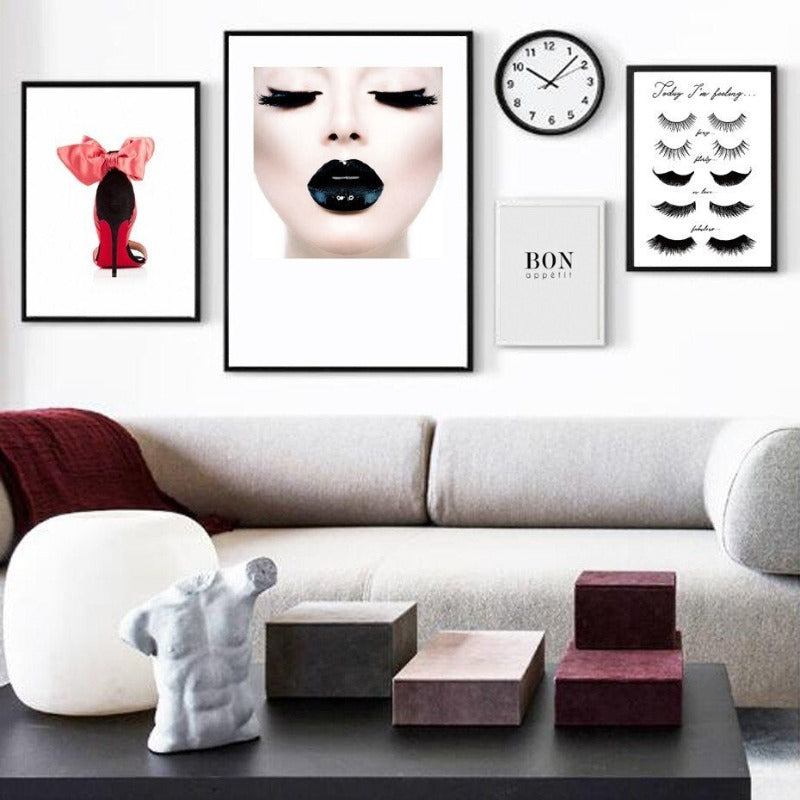 Mode Make-up Mädchen dekorativ - Leinwand Wandkunst Malerei